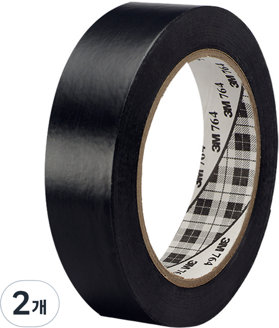 쓰리엠 바닥 라인 테이프 764, 블랙, 2개