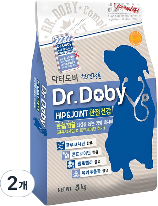 닥터도비 강아지 기능성 사료, 뼈/관절강화, 5kg, 2개