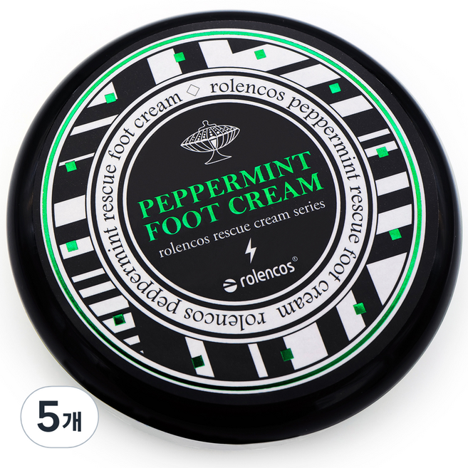 로렌코스 발각질 뒤꿈치 페퍼민트 풋크림, 1개입, 5개, 120g