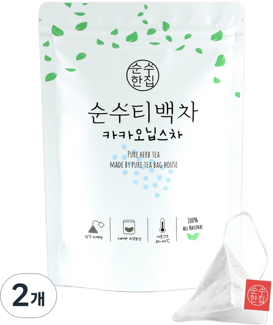 순수한집 카카오닙스차 티백, 1g, 10개입, 2개