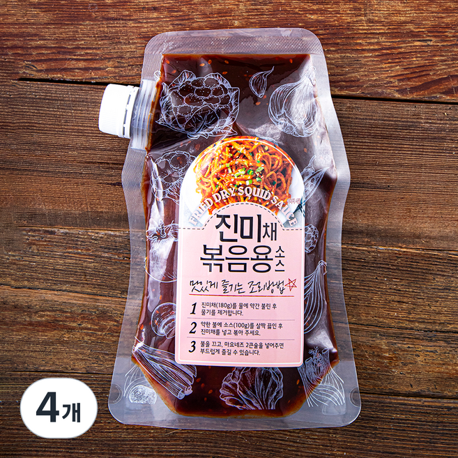 주비푸드 진미채 볶음용 소스, 500g, 4개