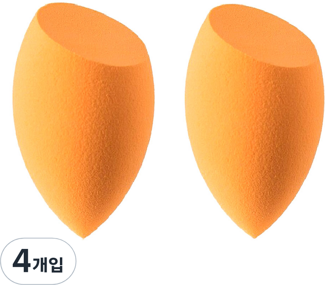 메이크업 리얼 스펀지 퍼프, 오렌지, 4개입