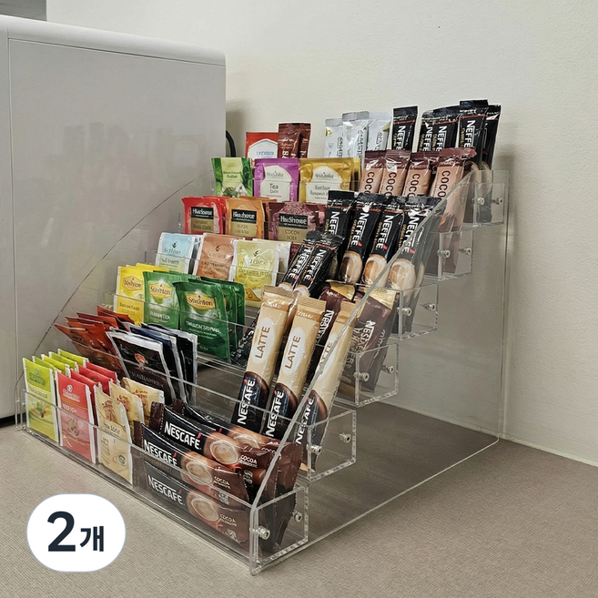 집사람 투명 계단식 진열대 6단, 2개