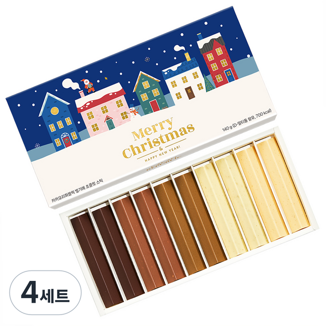 카카오리퍼블릭 크리스마스 에디션 수제 초콜릿 스틱 5종 x 2p 선물세트 140g, 4세트
