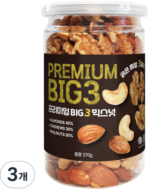 Nuts Factory 頂級三大綜合堅果, 3個, 270g