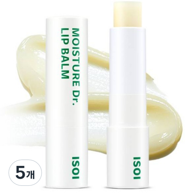 아이소이 모이스춰 닥터 립밤, 무향, 3.9g, 5개