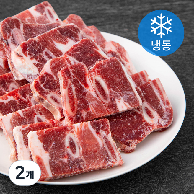 왕고기 호주산 소갈비 LA갈비용 3 x 6 x 1.2 cm (냉동), 3kg, 2개