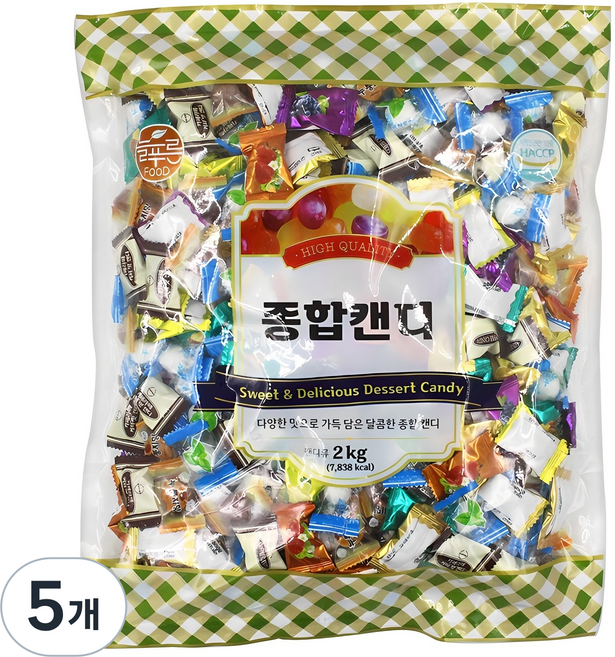 늘푸른식품 8가지맛 종합캔디, 5개, 2kg