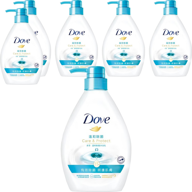 Dove 多芬 溫和除菌沐浴乳 呵護肌膚, 1L, 6瓶