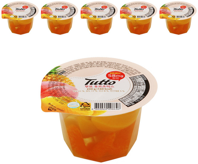 뚜또 후르츠믹스 젤리, 230g, 6개