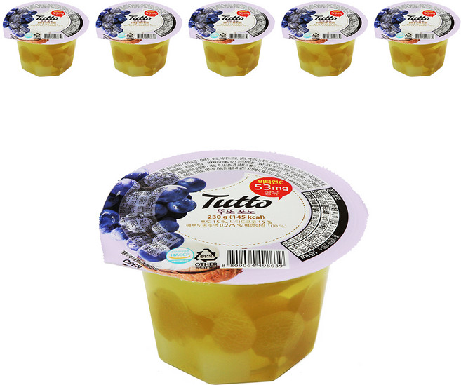 뚜또 포도 푸딩, 230g, 6개