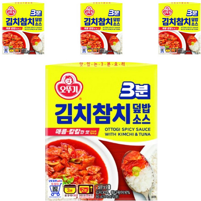 오뚜기 3분 김치참치 덮밥소스, 150g, 4개