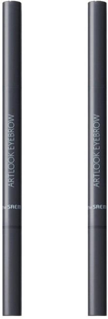 The SaeM 得鮮 自然柔順持色眉筆 獨特三角狀筆芯 自然顯色 質感柔軟 附眉刷, 02 深棕色, 2支