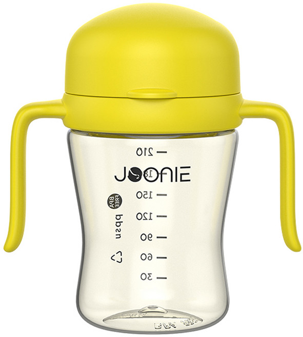 주니 유아용 뚜껑 일체형 2세대 자기주도컵, 210ml, 1개, 옐로우