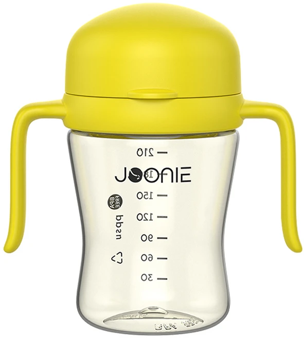 주니 유아용 뚜껑 일체형 2세대 자기주도컵, 210ml, 1개, 옐로우 - 쿠팡