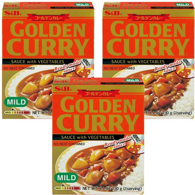 에스앤비 골든카레 소스 위드 베지터블 순한맛, 3개, 230g