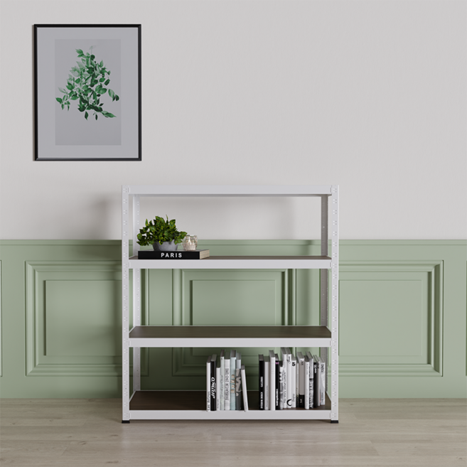 슈랙 철재 선반, 화이트, 4단