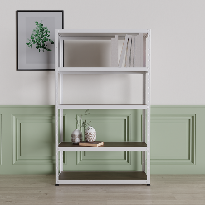 슈랙 철재 선반, 화이트, 5단