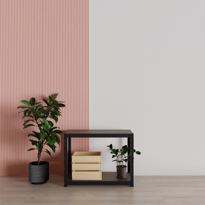 슈랙 철재 선반, 블랙, 2단