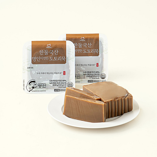 한둘 국산 명인이 만든 도토리묵, 520g, 2개입, 1개