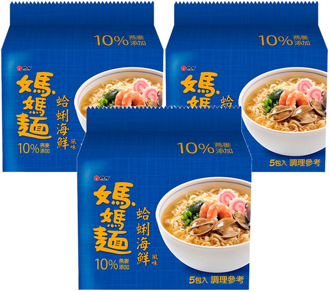 維力 媽媽麵 蛤蜊海鮮 80g, 15包