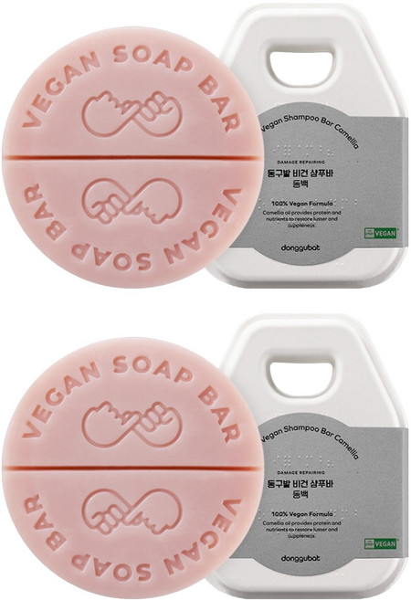 동구밭 비건 샴푸바 동백, 120g, 2개