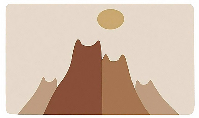 西格傢飾 畢卡喵軟珪藻土防滑吸水地墊 珪藻泥纖維層 瞬間吸水 快速揮發 橡膠發泡層 防滑橡膠底層 柔軟耐磨, 喵喵山