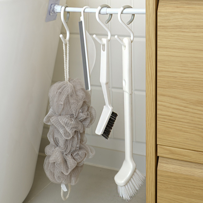 올릭 다용도 욕실 압축봉 청소솔세트 6종 세트, 화이트, 1세트