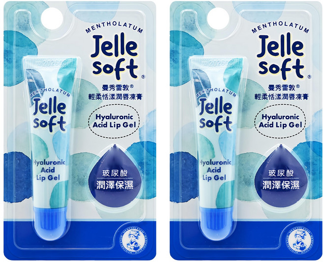 MENTHOLATUM 曼秀雷敦Jelle Soft 輕柔恬漾潤唇凍膏, 玻尿酸 潤澤保濕, 8g, 2條