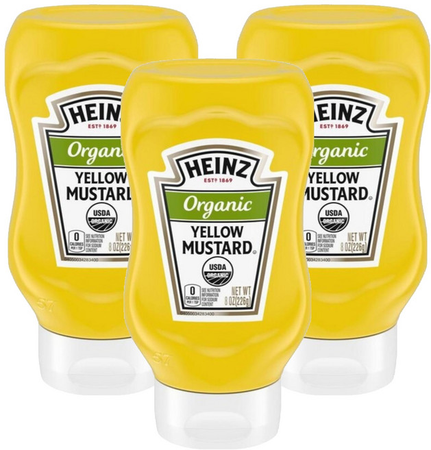 HEINZ 亨氏 有機黃芥末醬, 226g, 3瓶