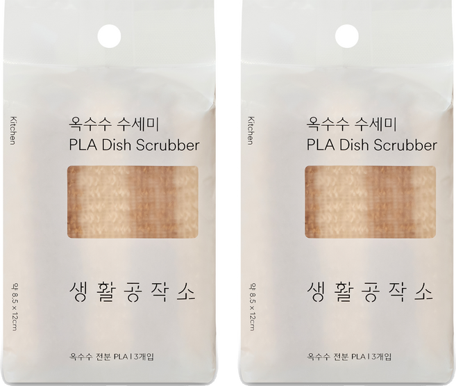 생활공작소 옥수수 수세미, 3개입, 2개