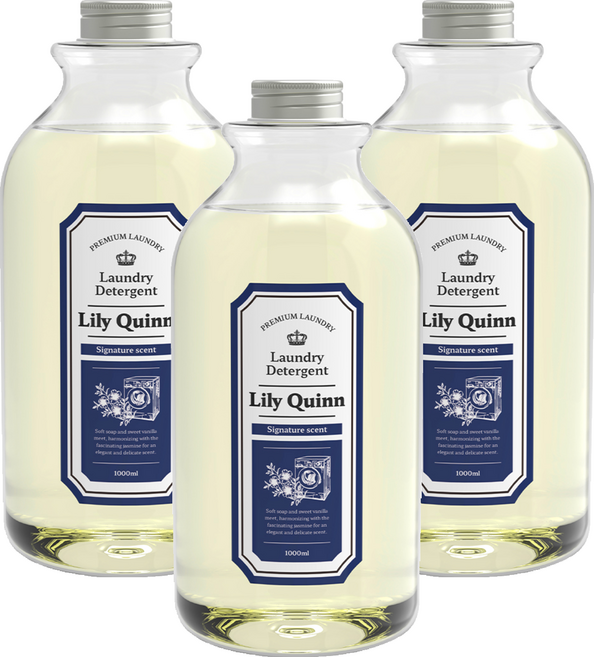 릴리퀸 프리미엄 고농축 세탁 액체세제 시그니처, 1L, 3개