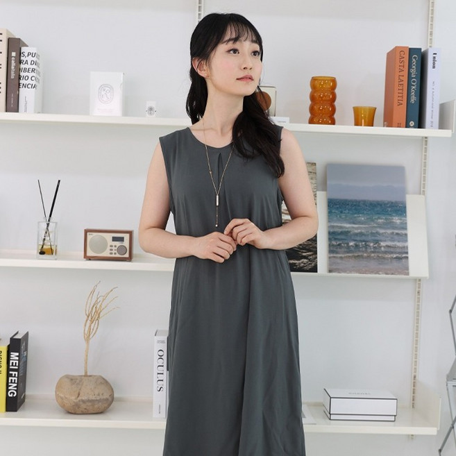 안나앤코 여성용 레이온 단색 나시원피스