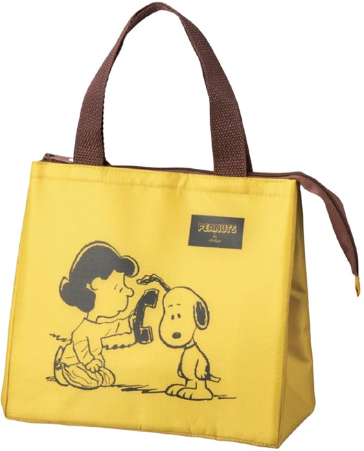PEANUTS 史努比 方形保冷保溫袋, 黃色, 1個