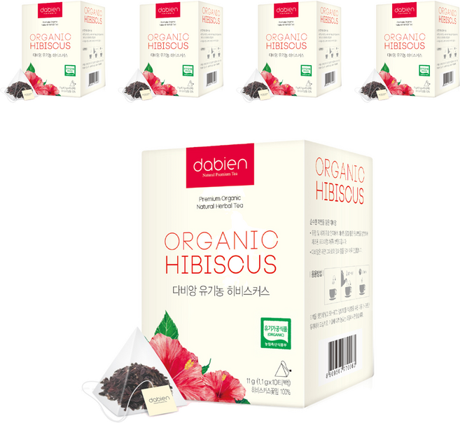 다비앙 유기농 히비스커스차 침출차 티백, 1.1g, 10개입, 5개