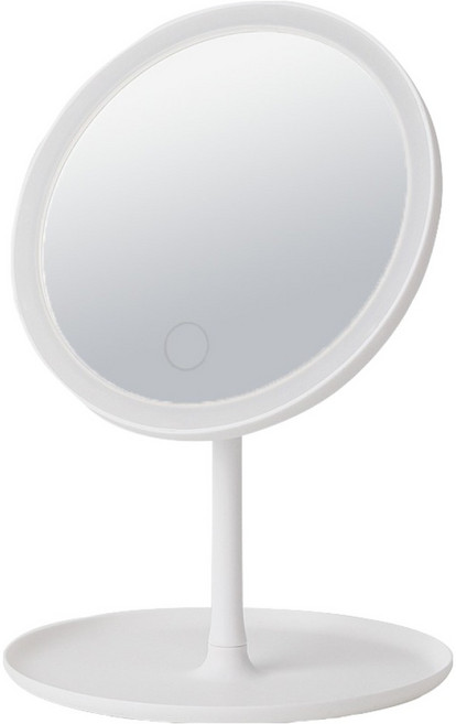 충전식 LED 각도조절 탁상거울, 화이트
