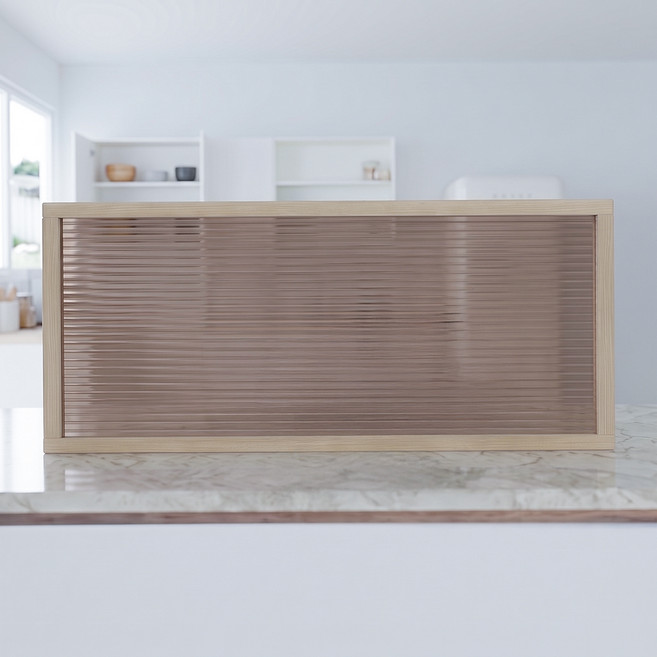 takongpan Clear Island 聚碳酸酯隔板 寬 600 x 120 x 300 mm, 原木色(框架), 棕色(面板)