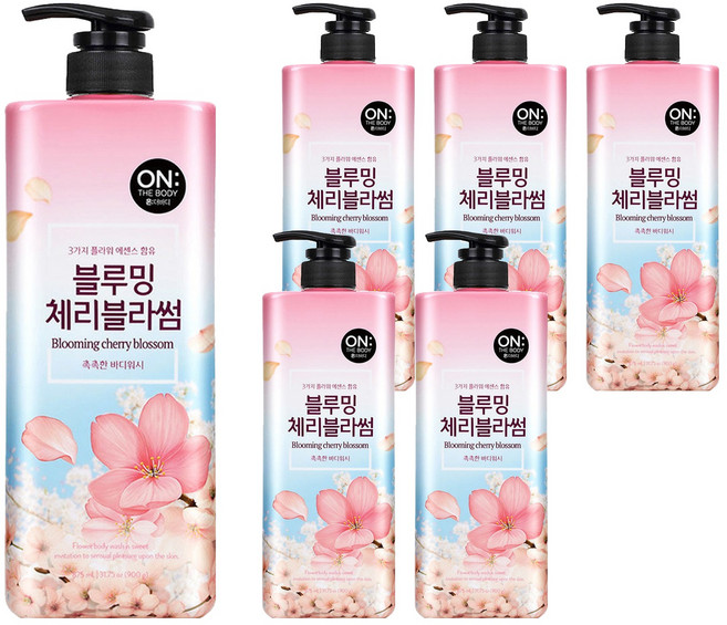 ON THE BODY 花漾香氛沐浴乳 甜美櫻花, 900g, 6瓶