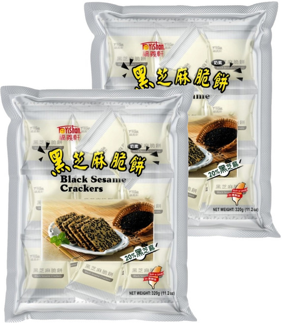 福義軒 黑芝麻脆餅, 320g, 2袋