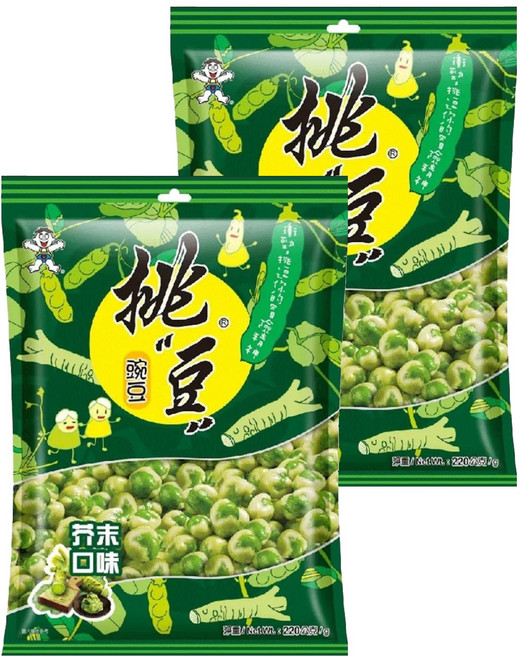 旺旺 挑豆 豌豆芥末口味, 2包, 220g