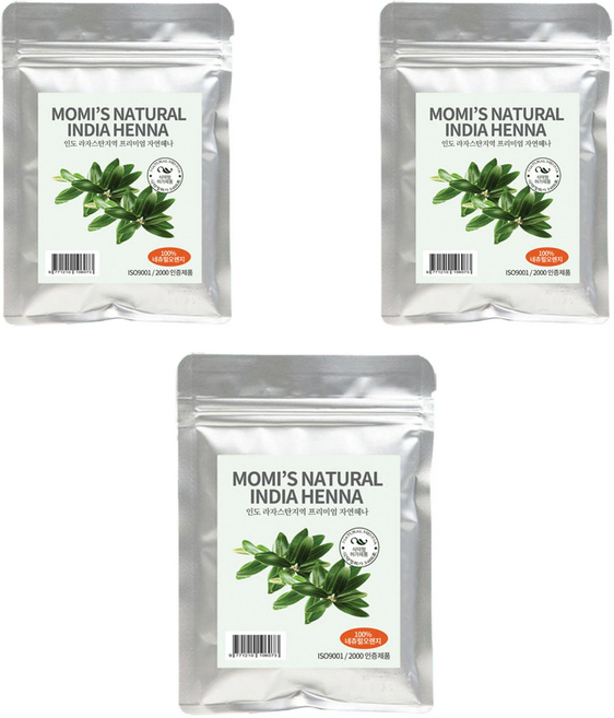 모미스 네츄럴 인디아 헤나 염색제 100g, 내츄럴오렌지, 3개