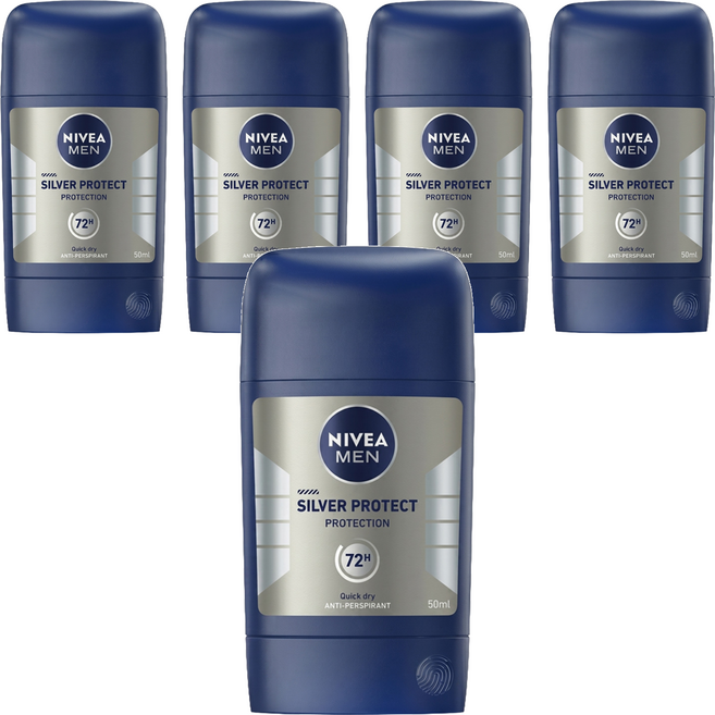NIVEA 妮維雅 MEN 男士止汗爽身乳膏Pro升級版 極限動力 銀炫魅力, 50ml, 5瓶