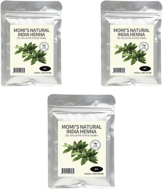 India Henna染髮劑, Black, 3包