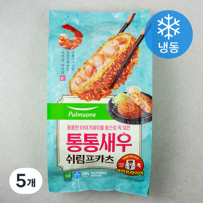 풀무원 통통새우 쉬림프카츠 (냉동), 330g, 5개