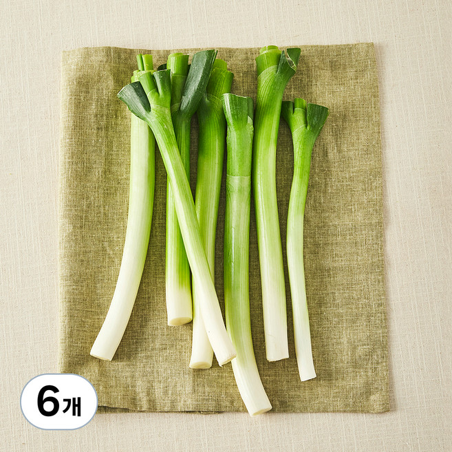 국내산 친환경 손질한 흰줄기 대파, 350g, 6개