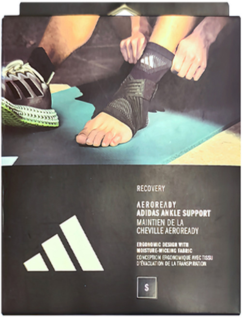 adidas 愛迪達 專業運動纏繞式護踝, 1個, 黑色/白色