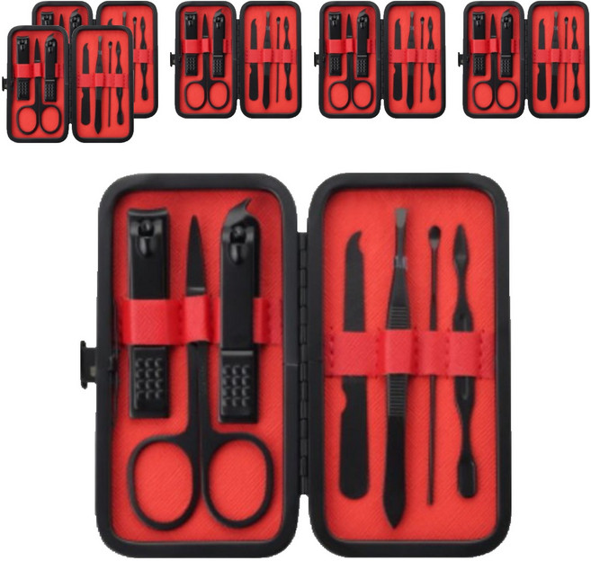 정원전산 손톱깎이 7종 세트 JWN-07B, 블랙, 6세트