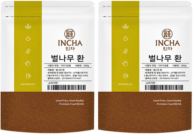 인차 벌나무 환, 2개, 200g