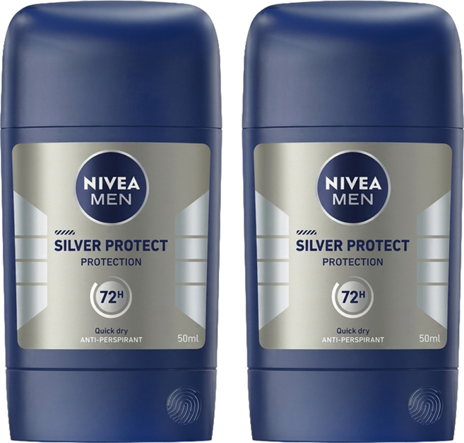 NIVEA 妮維雅 MEN 男士止汗爽身乳膏Pro升級版 極限動力 銀炫魅力, 50ml, 2瓶