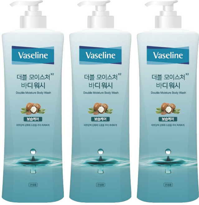 애경바세린 더블 모이스처 바디워시, 800ml, 3개